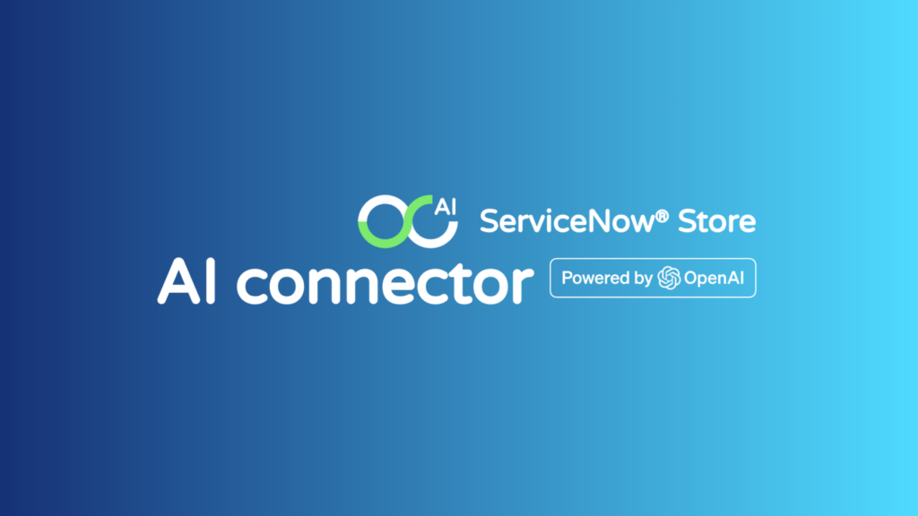 ServiceNow AI Connector logo on blue background